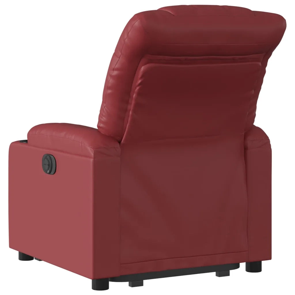 Divano Sedia-Poltrona Alzapersona Reclinabile Rosso Vino in Similpelle 878612