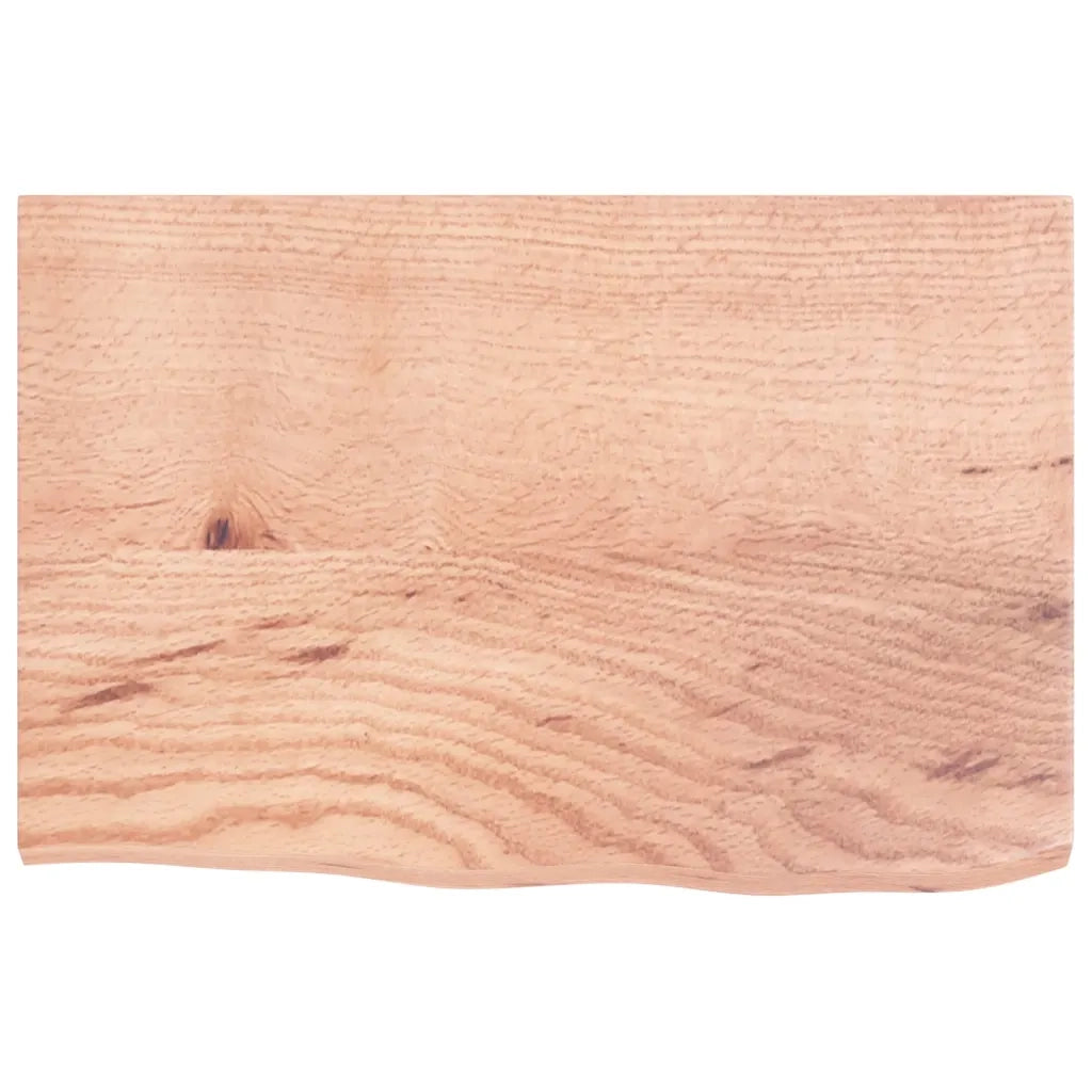 Piano Bagno Marrone Chiaro 60x40x2 cm Legno Massello Trattato 3156104