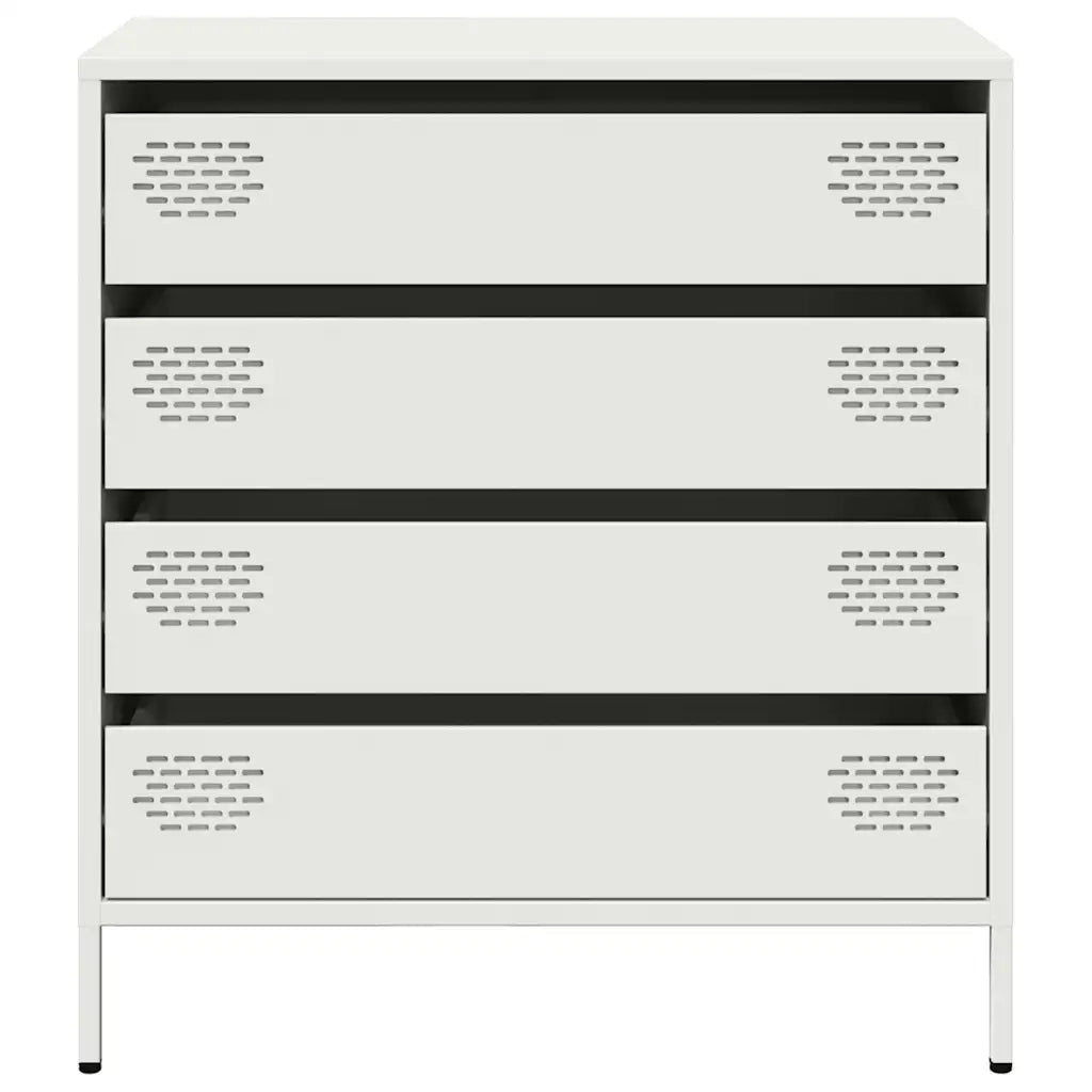 Credenza Bianca 68x39x73,5 cm in Acciaio Laminato a Freddo 851291