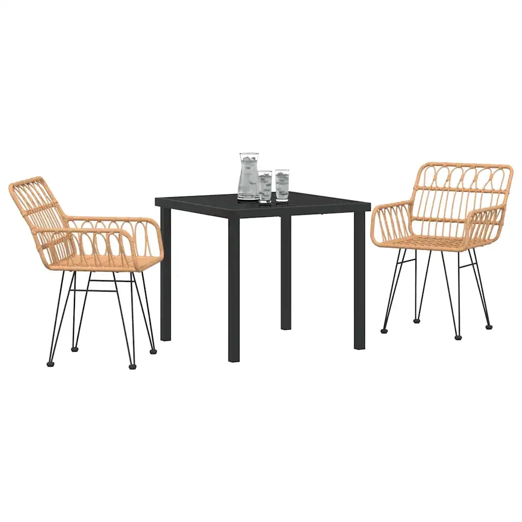 Set da Pranzo per Giardino 3 pcs Marrone 3379177