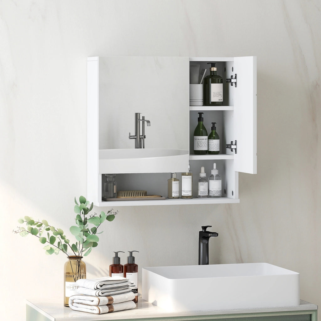 Armadio a muro con specchio ¨C zephmum ¨C bianco 55x17x55 cm