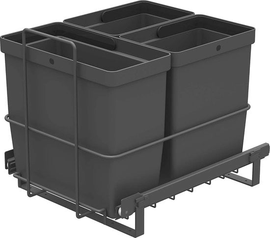 Uscita per residui con 3 lamiere per installazione in cucina - Sistema di separazione rifiuti 32,8 x 43,3 x 35,4 cm