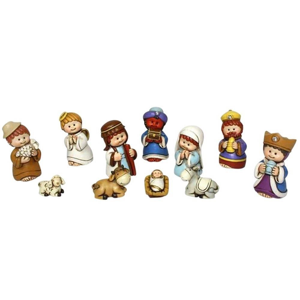 Trade Shop - Set Nativita Bambini Per Presepe Natale Statuine Presepio In Resina 7cm 11pz -