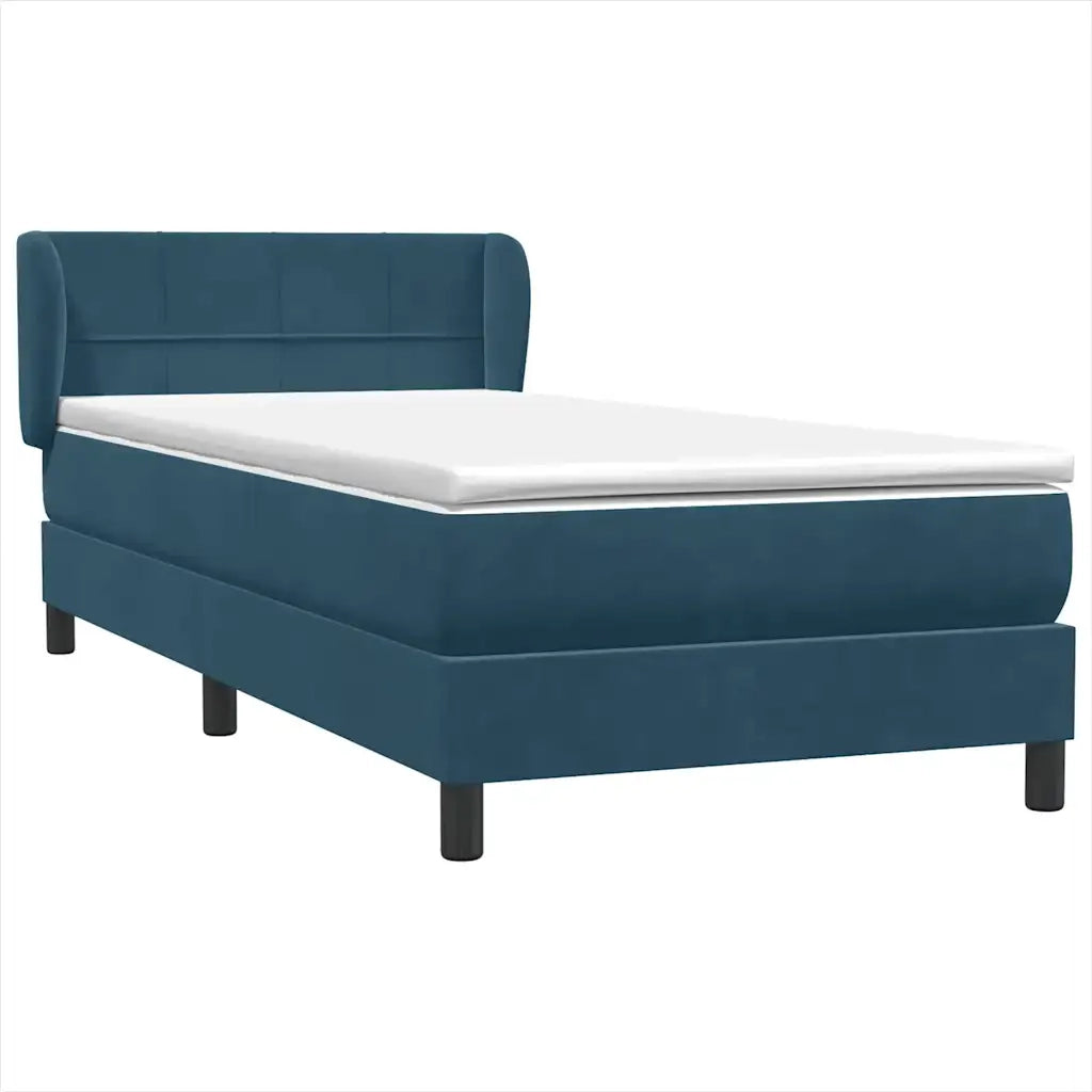 Giroletto a Molle con Materasso Blu Scuro 80x220 cm Velluto 3317551