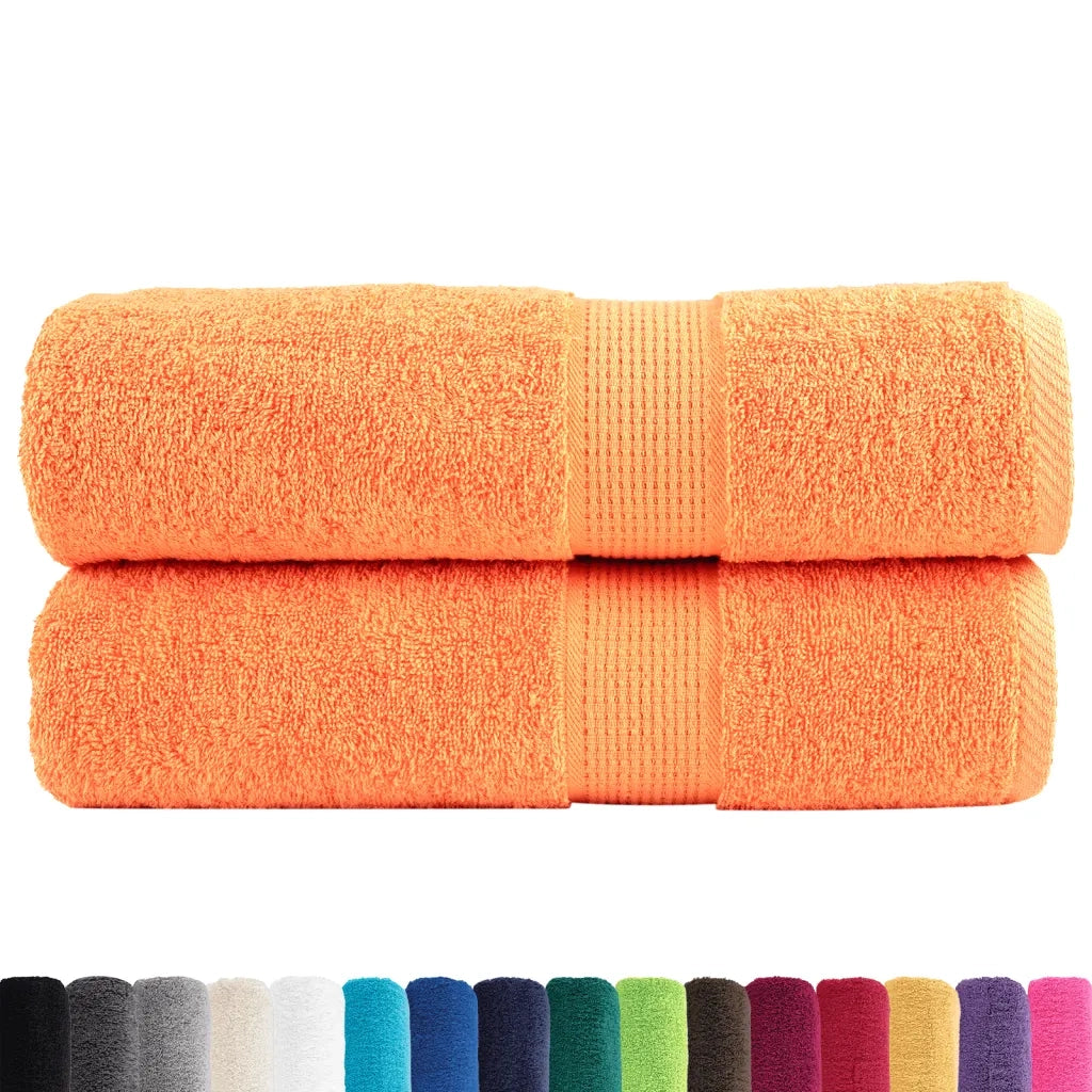 Asciugamani Doccia SOLUND 2 pz | Teli per bagno Arancioni 70x140 cm 600g/m2