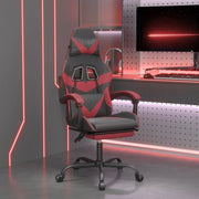 Sedia da Gaming con Poggiapiedi Nero e Rosso Vino in Similpelle 3143861