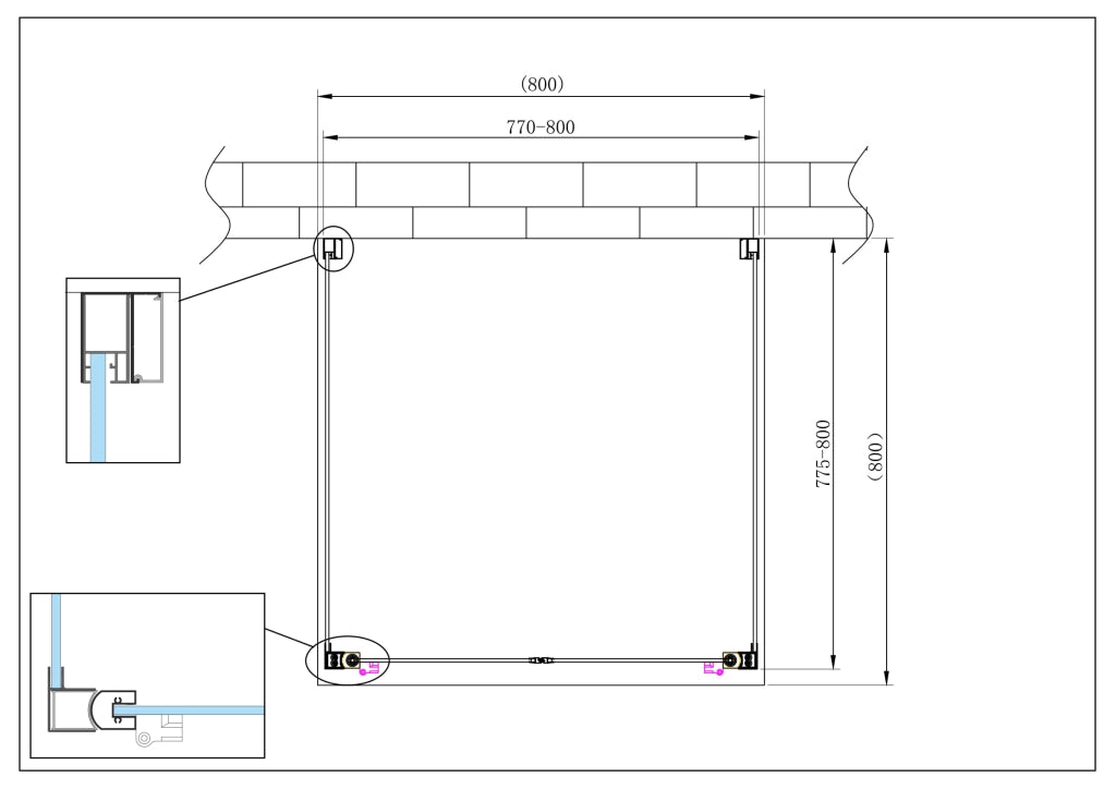 Porta battente Saloon  + 2 lati fissi box doccia 6 mm cromo 2 FISSE 77,5-80 + SALOON 77-80