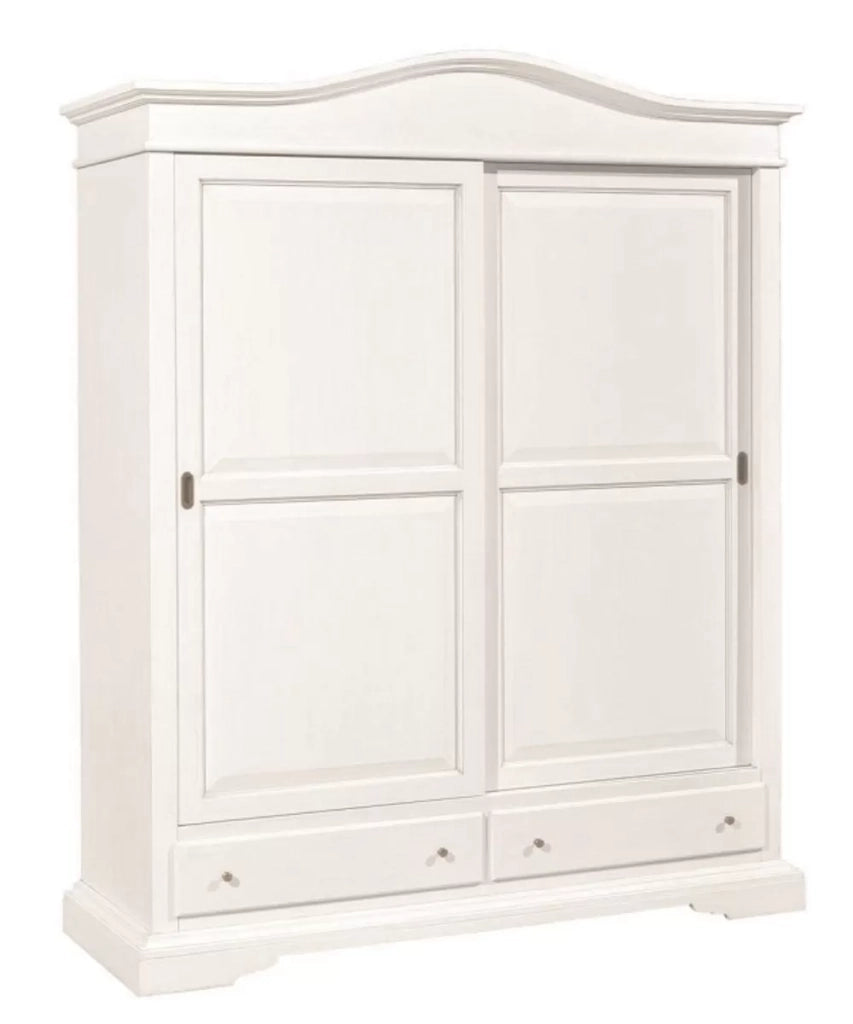 Armadio 2 porte scorrevoli classico legno bianco 180x67x225h (1398) - Mobili 2G
