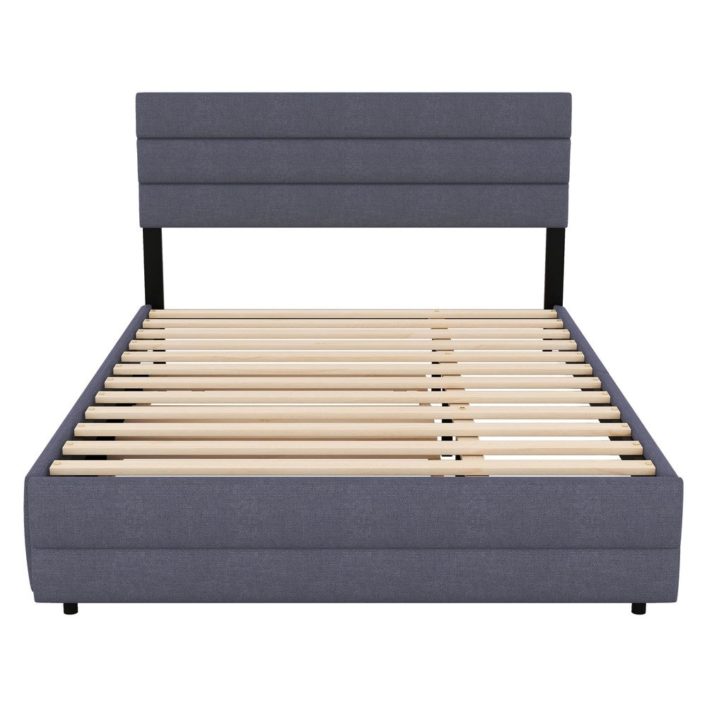 Letto Contenitore Matrimoniale con Cassetti ¨C MINIMAL ¨C Grigio 140x200