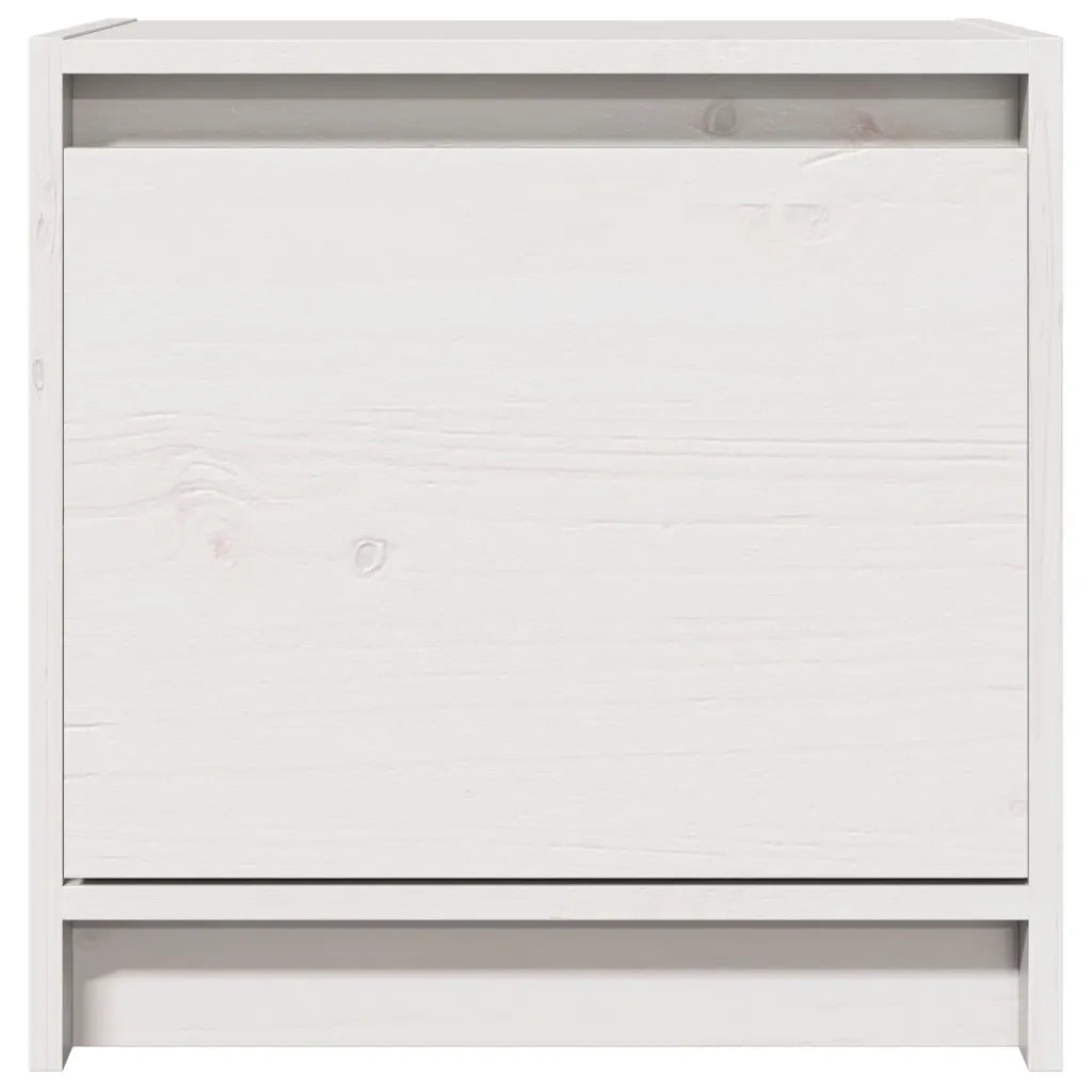 Comodino Bianco 40x30,5x40 cm in Legno Massello di Pino cod mxl 44873