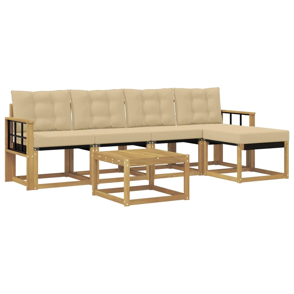 Set di divani da esterno 6 pz Bianco e Beige 3389411