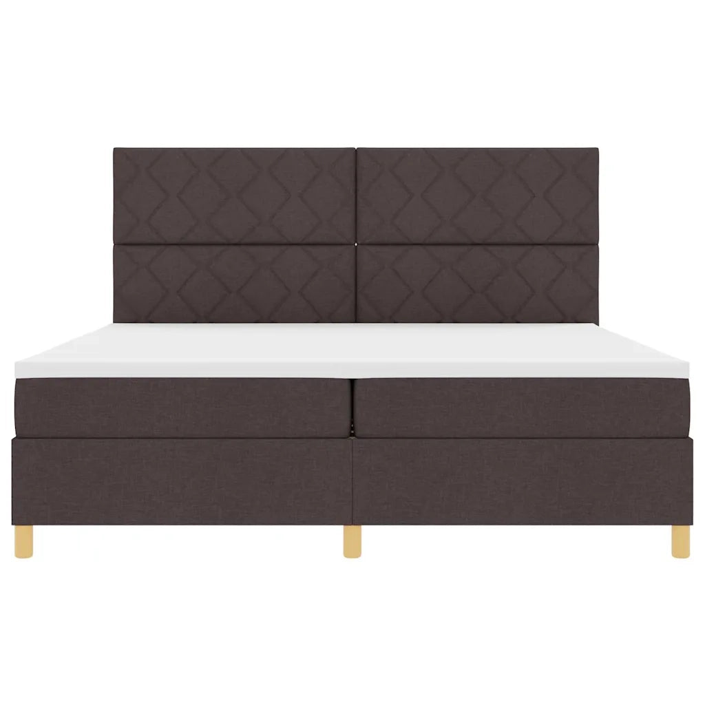 Letto a Sorgente LED Marrone Scuro 200 x 200 cm Tessuto 3343204