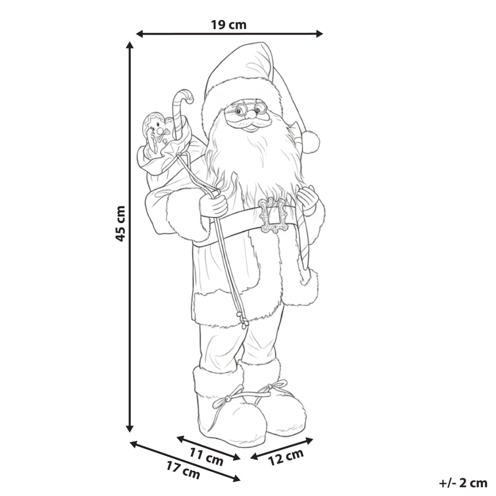 Figurina decorativa in tessuto rosso e materiale sintetico Babbo Natale Figura di Natale Ornamento di Natale
