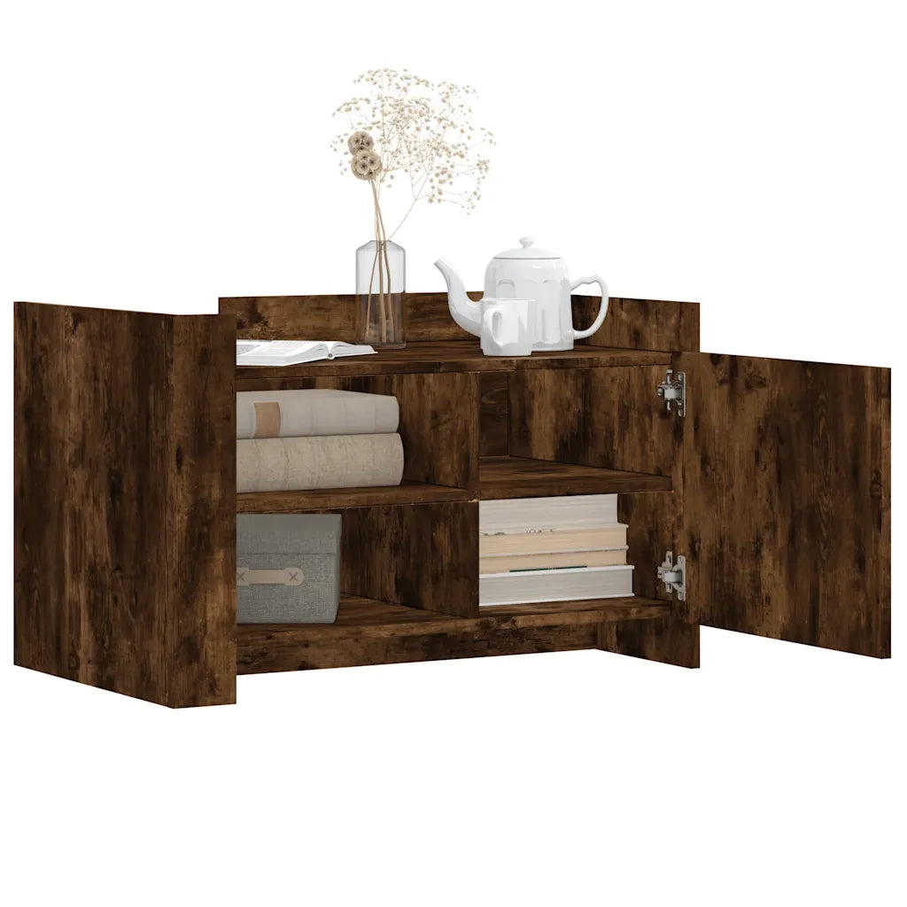 vidaXL Tavolino da Salotto Rovere Fumo 80x50x50cm in Legno Multistrato