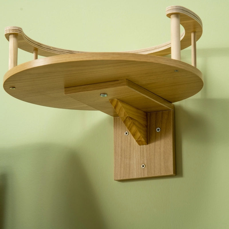 CUCCIA DA MURO PER GATTI Ø34 x 10,5 cm PLUSH OAK con cuscino