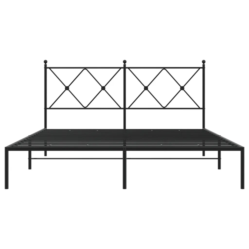 Giroletto con Testiera in Metallo Nero 160x200 cm 376505
