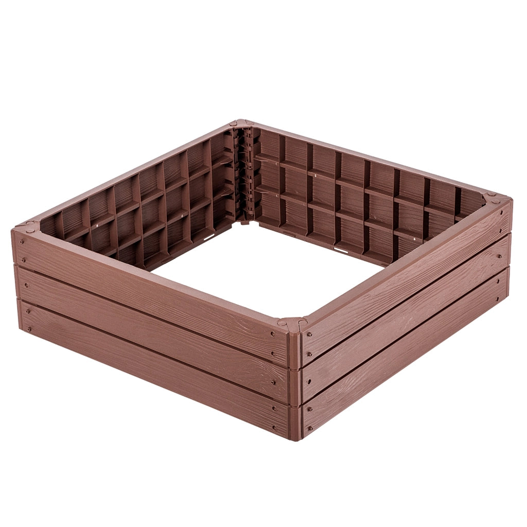 Aiuola rialzata per ortaggi KADAX, fioriera da giardino marrone 75x75 cm