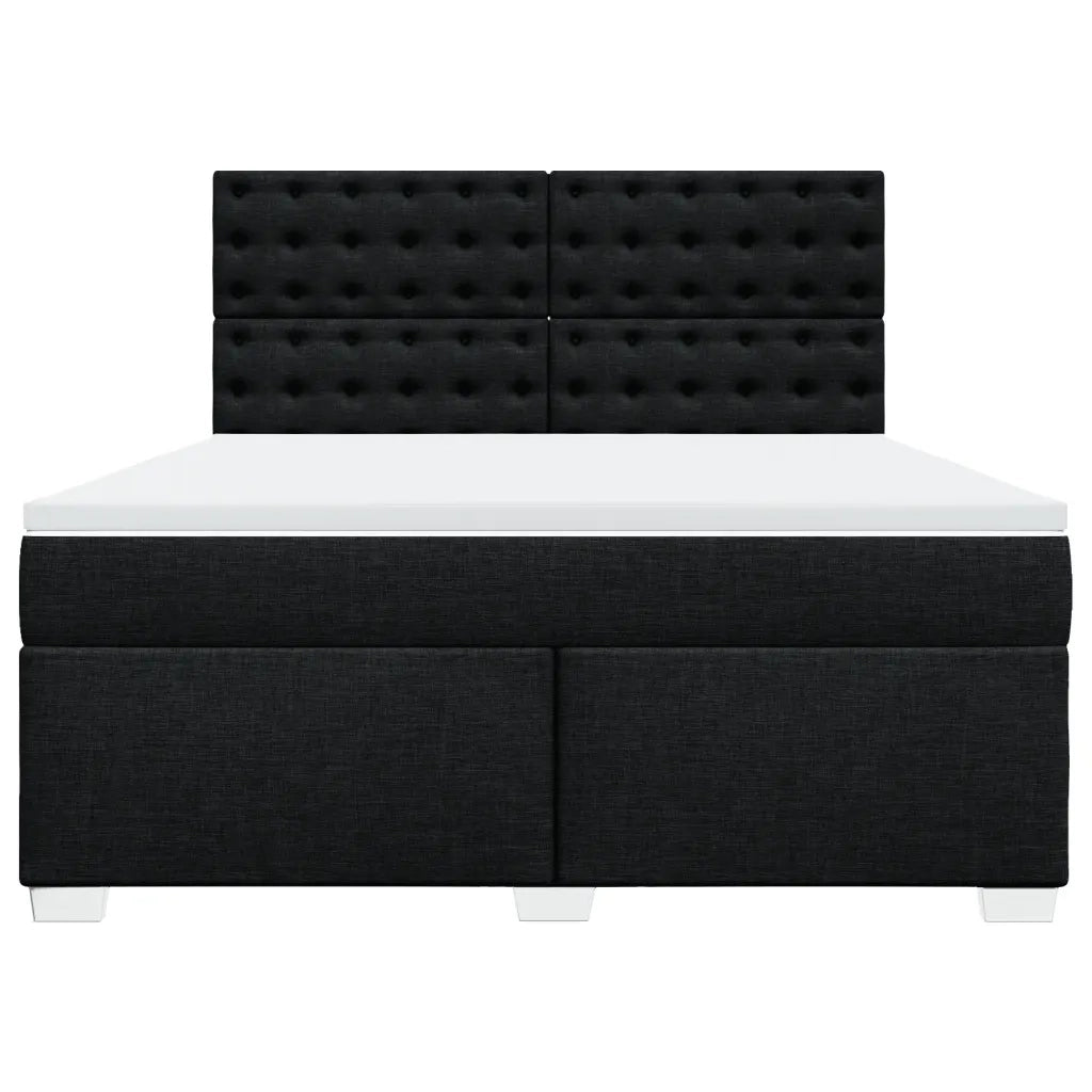 Giroletto a Molle con Materasso Nero 180x200 cm in Tessuto