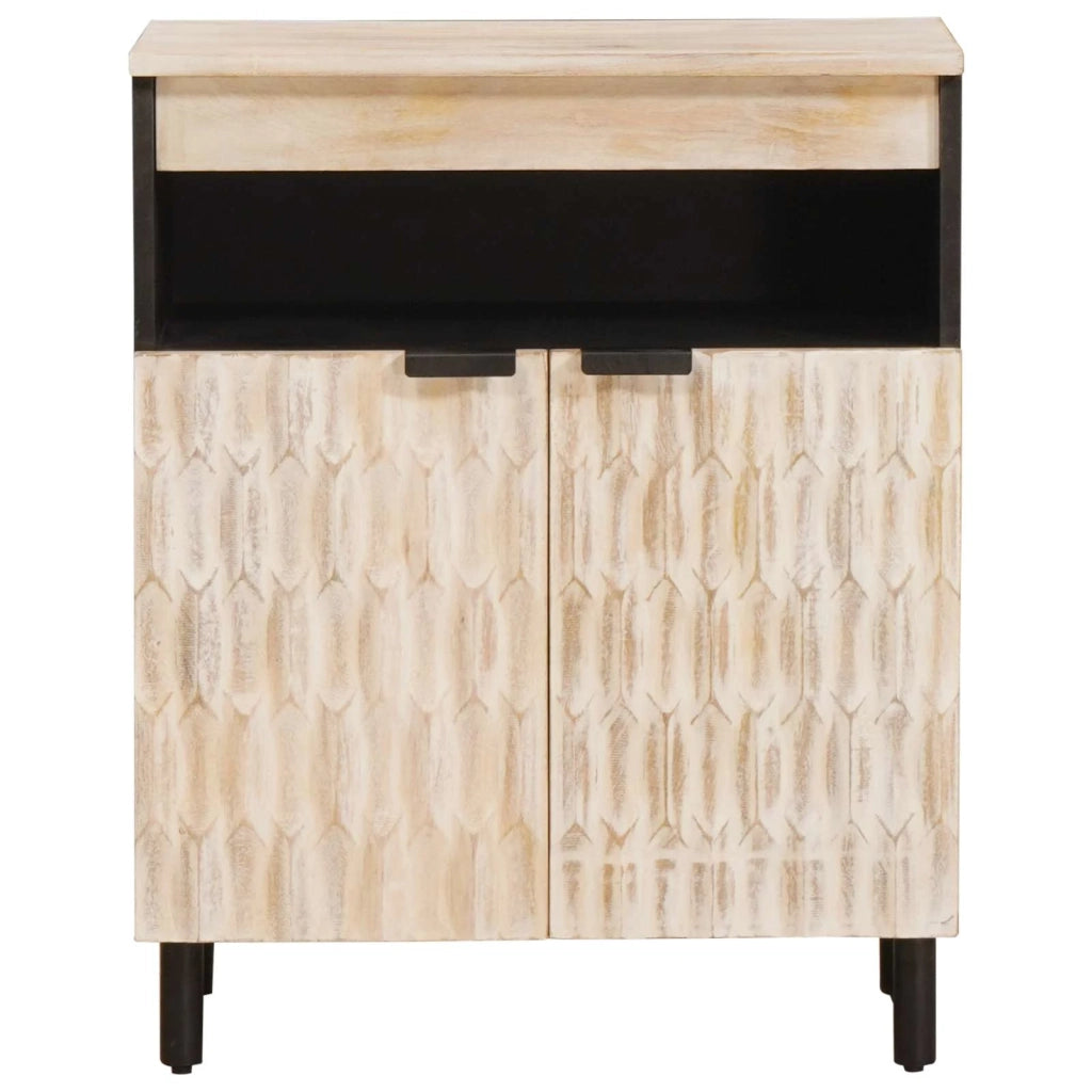 Credenza con porta Finitura Bianco Lavato 60 x 33 x 75 cm