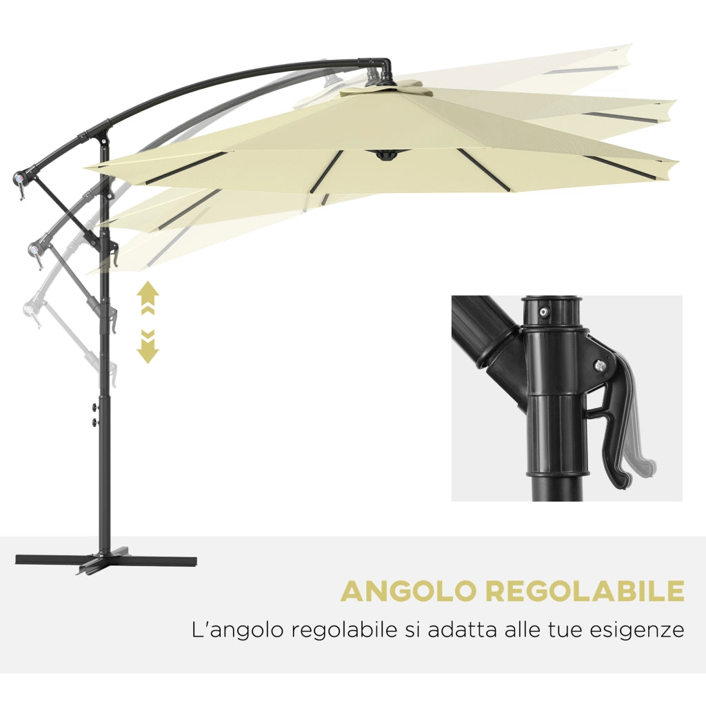 Ombrellone da Giardino 3x2.5 m Braccio Inclinabile ¨C zephmum ¨C Beige