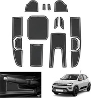 Facelift 2025 - Accessori per Dacia Spring 2025 Antislipmatten, Dacia Spring 2025 Bekerhoudermatten per Middenconsole, Deurnaadmatten, Accessori per Dacia Spring (Color Bianco)