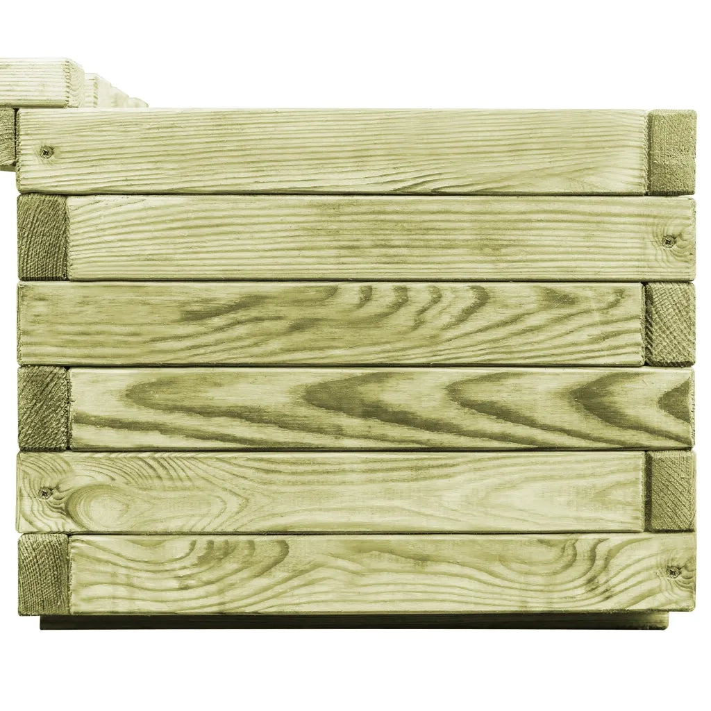 Fioriera da Giardino-Vaso da giardino con Panca in Legno di Pino Impregnato