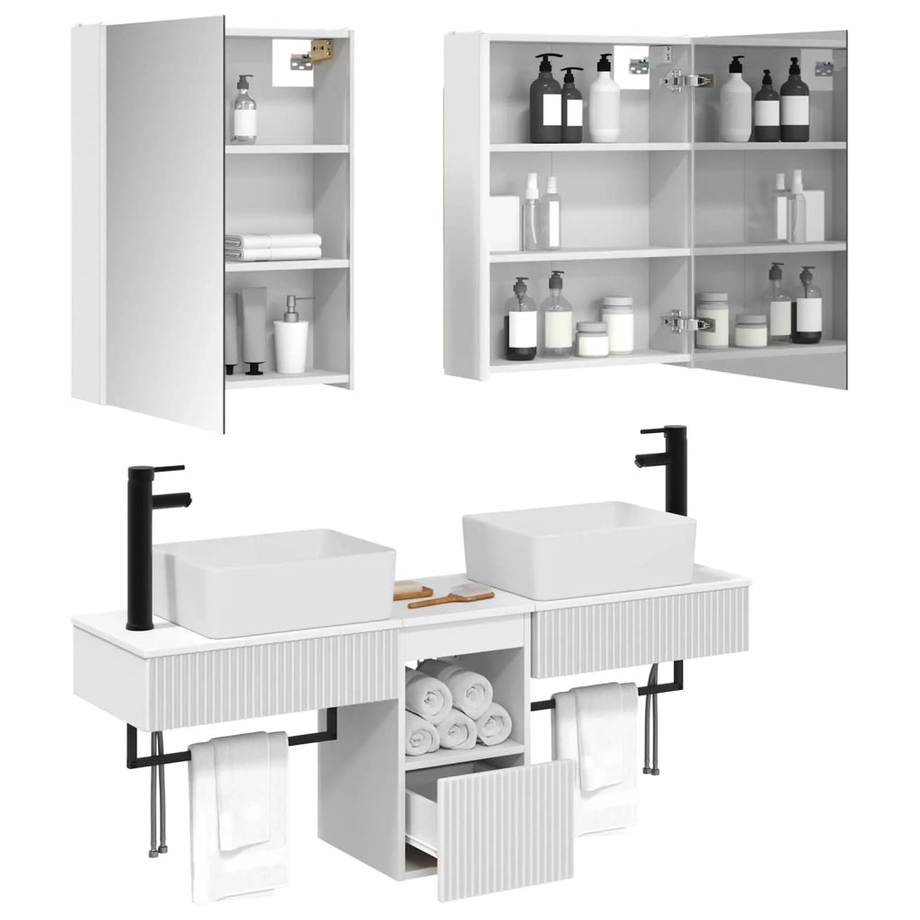 Set di Armadi da Bagno 5 pcs Bianco 53 x 15,5 x 70 cm 3406327