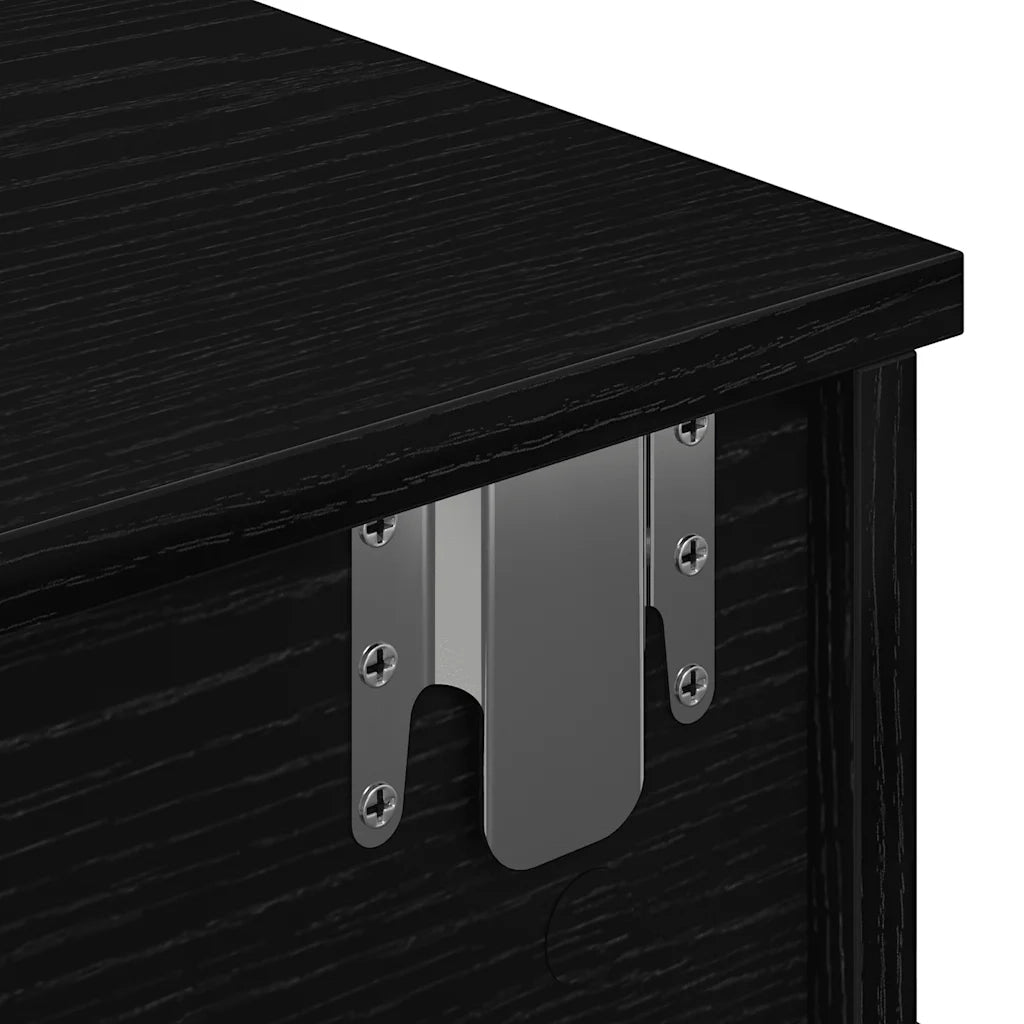 Scaffale a Parete con Cassetti Nero 60x28x15 cm in Truciolato 859942