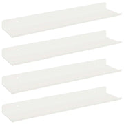 4 pz Mensola | Ripiano | Scaffale sospesa Bianco 40 x 8,5 x 2,5 cm Acciaio