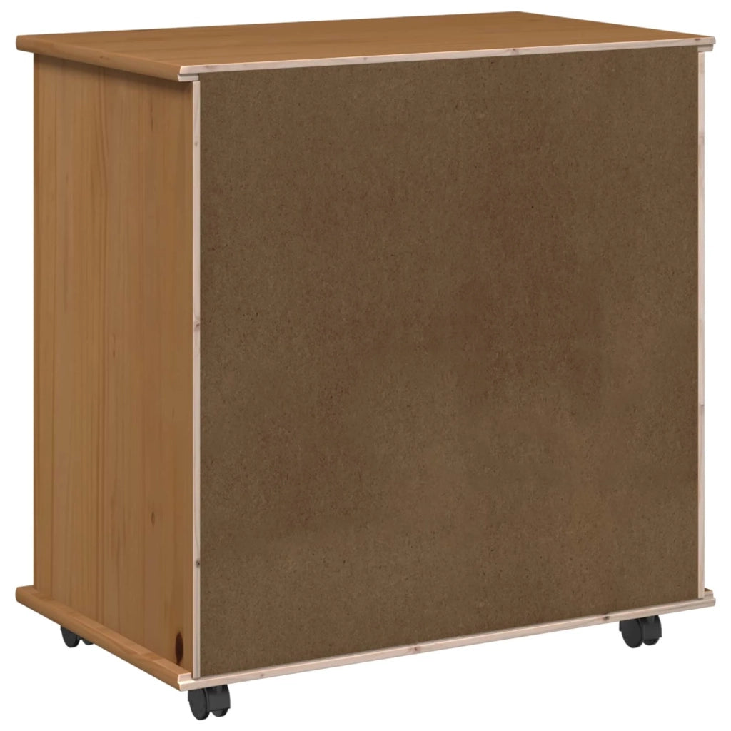 Mobile con Ruote con ruota Marrone miele 63,5 x 39 x 65,5 cm 42028380