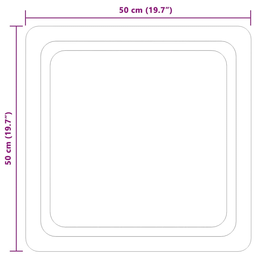 Specchio da bagno LED Trasparente 60 x 60 cm vetro temperato 42045828