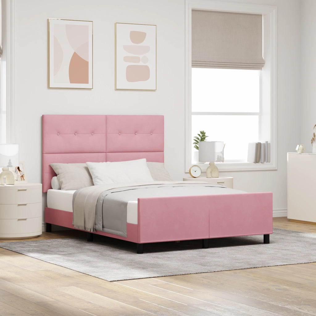 Struttura Letto Rosa 160x200 cm Velluto