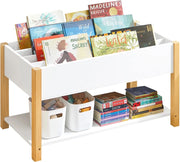 Libreria per bambini Scaffale per bambini con vani portaoggetti Scaffale portaoggetti per bambini Leggio per libri Scaffale per giocattoli bianco 85x42x45m KMB35-W