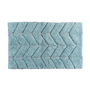 Tappeto Bagno Antiscivolo In Cotone Effetto Rilievo Assorbente, Morbido, Lavabile in Lavatrice 50x80 / 60x120 cm Azzurro - 50x80 cm