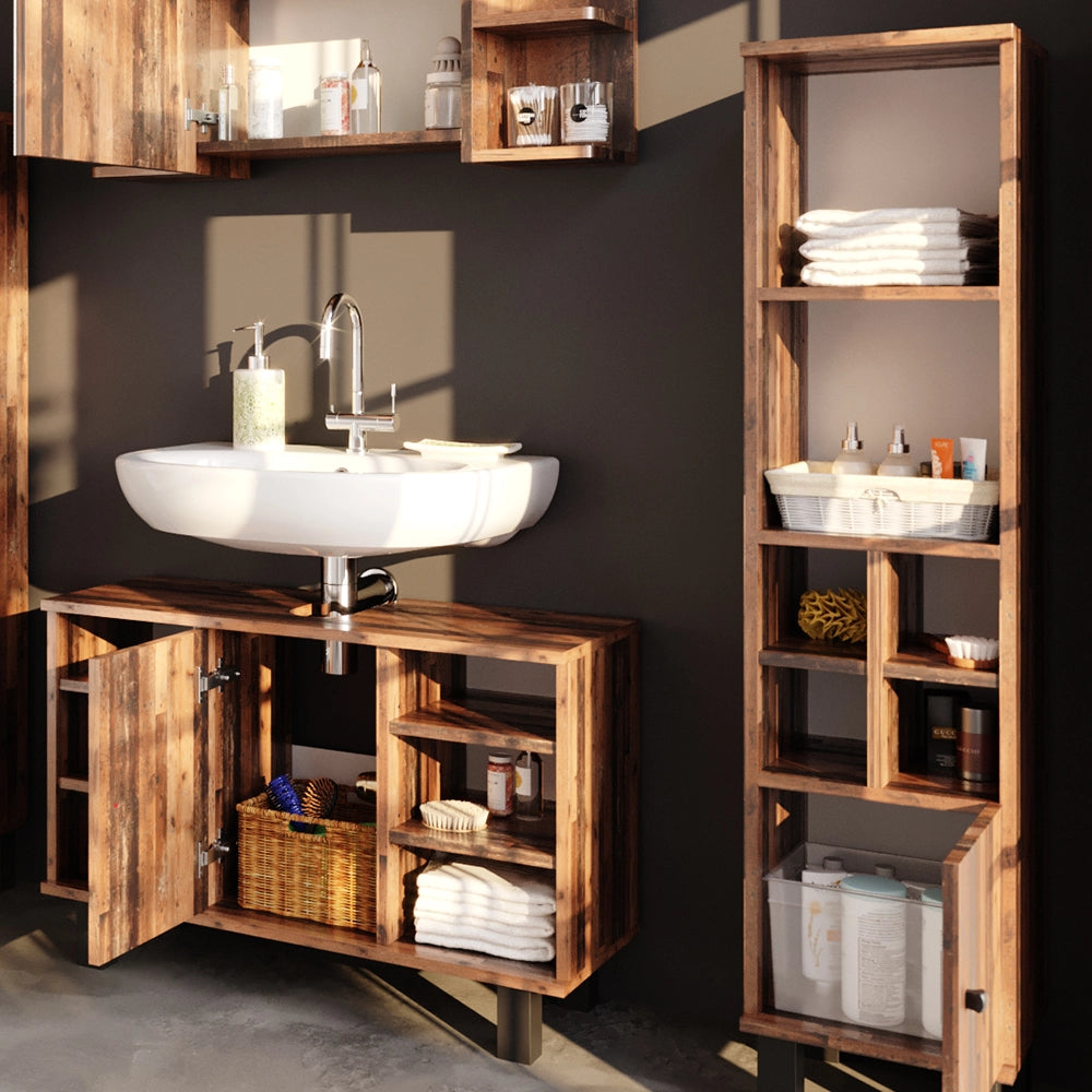 Vicco Set mobili bagno Rovere rustico 3 parti