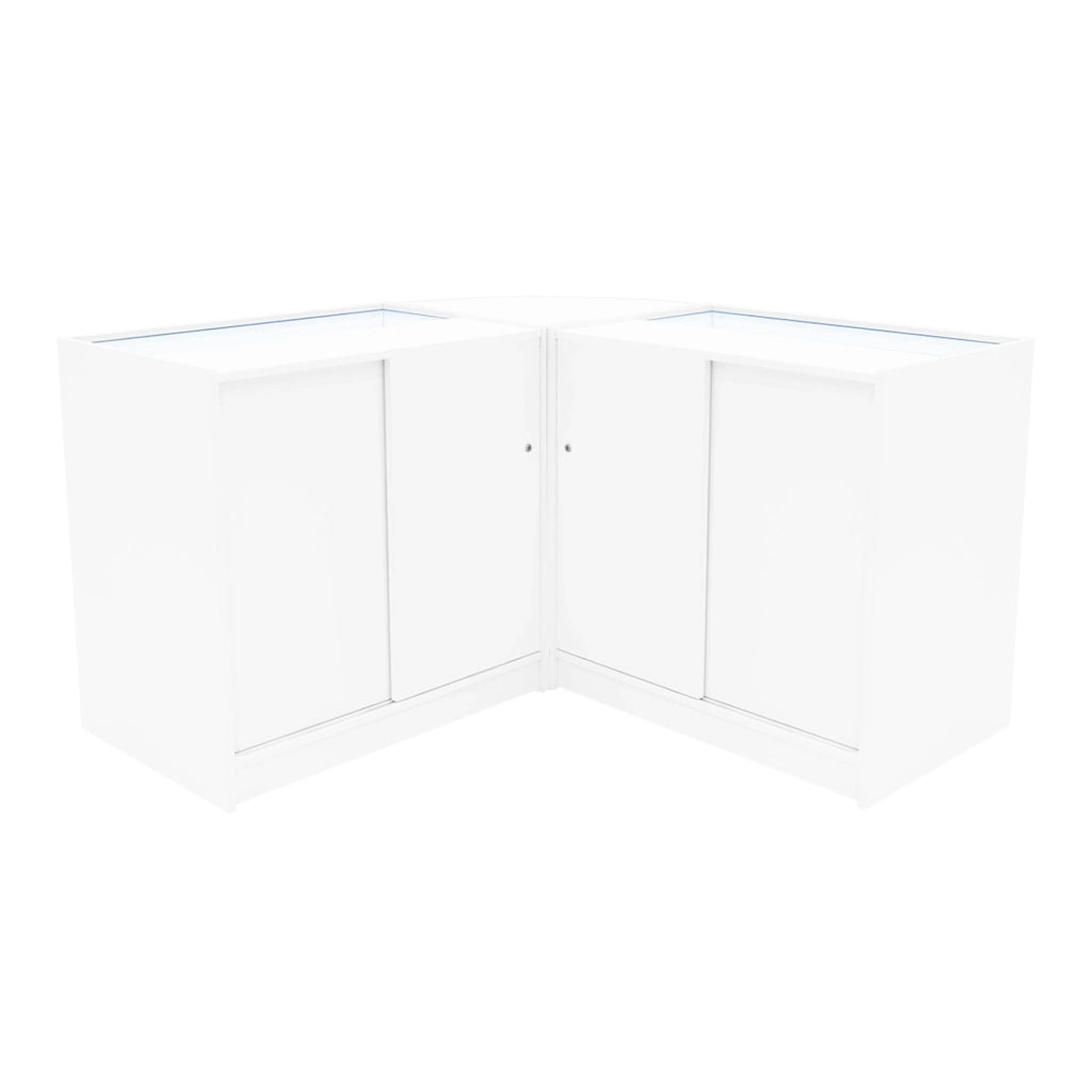 Set Banconi Bianco Helios LED K900 CM60 con Serratura e Vetrina Espositiva