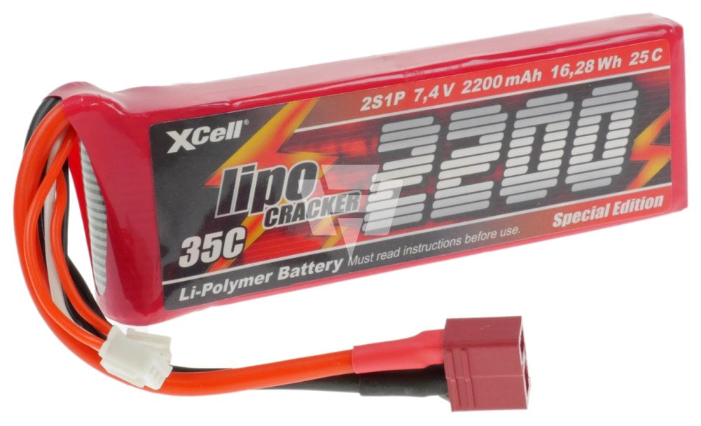 XCell LiPo Cracker 7,4 V/2100 mAh 2S1P, 35C, presa a T