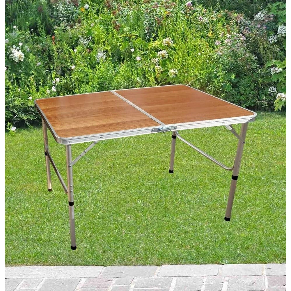 Trade Shop - Tavolo Pieghevole Richiudibile Tavolino Da Esterno 96 X 60 Cm Campeggio Barbecue -