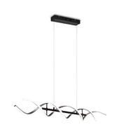 Lampada a sospensione LED spirale, metallo, alluminio e nero, L 104 cm, Sequence