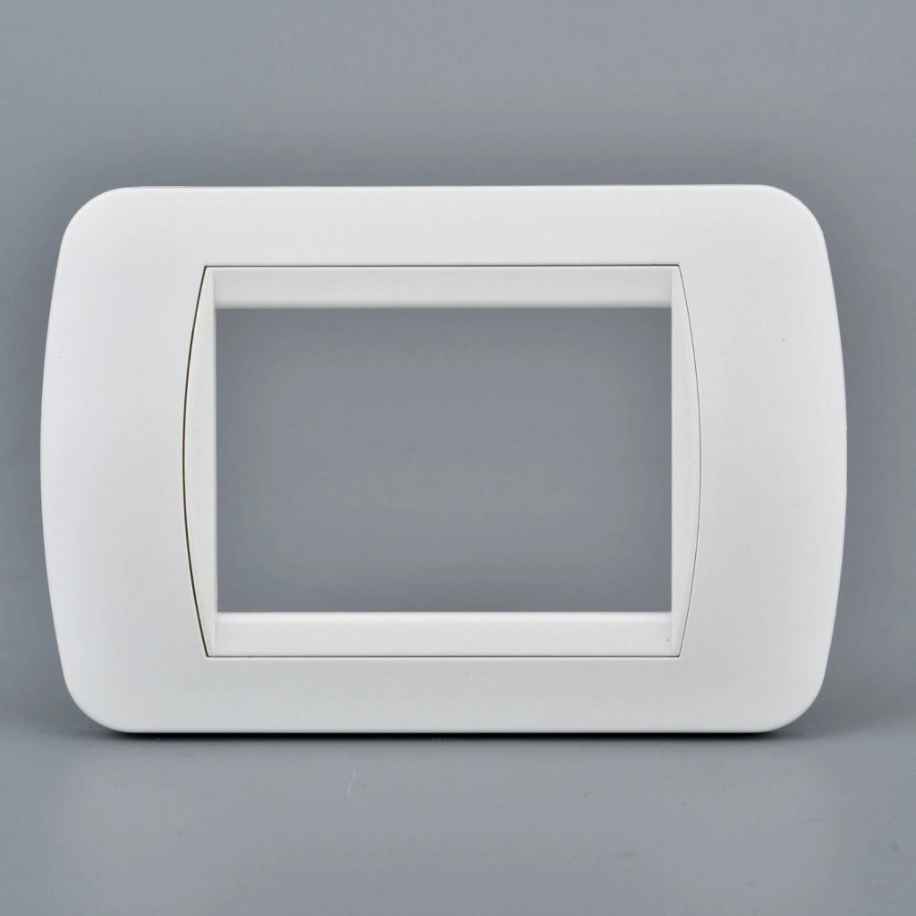 Placca Plastica Ovale MBL 3M Bianco Completo Compatibile Bticino Living BLN88318