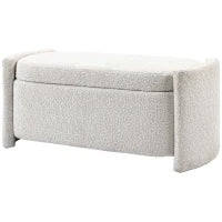 Panchina con Spazio di Archiviazione Panca per Corridoio, Imbottita, 105 cm x 44 cm x 45.5 cm, Crema e Beige