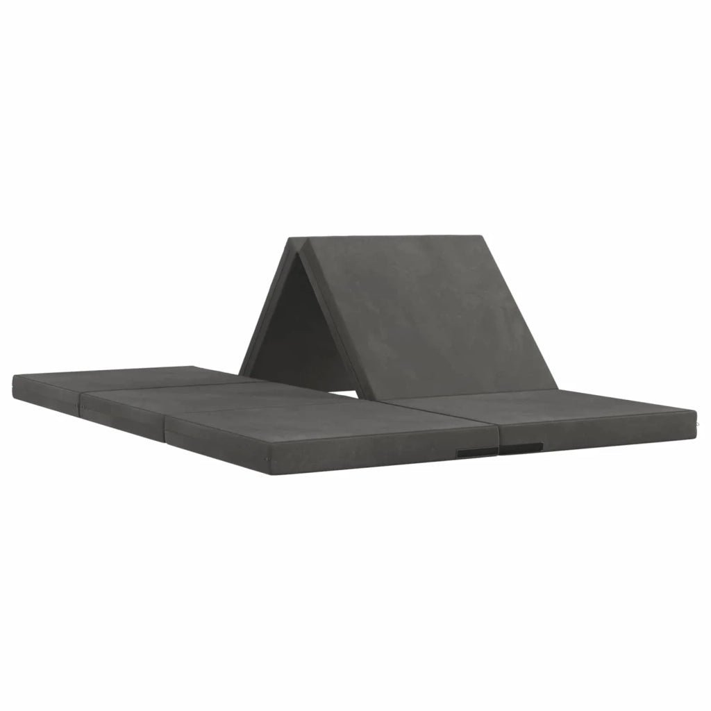 Divano Letto Pieghevole 140 x 67 x 15 cm Grigio Scuro 900276