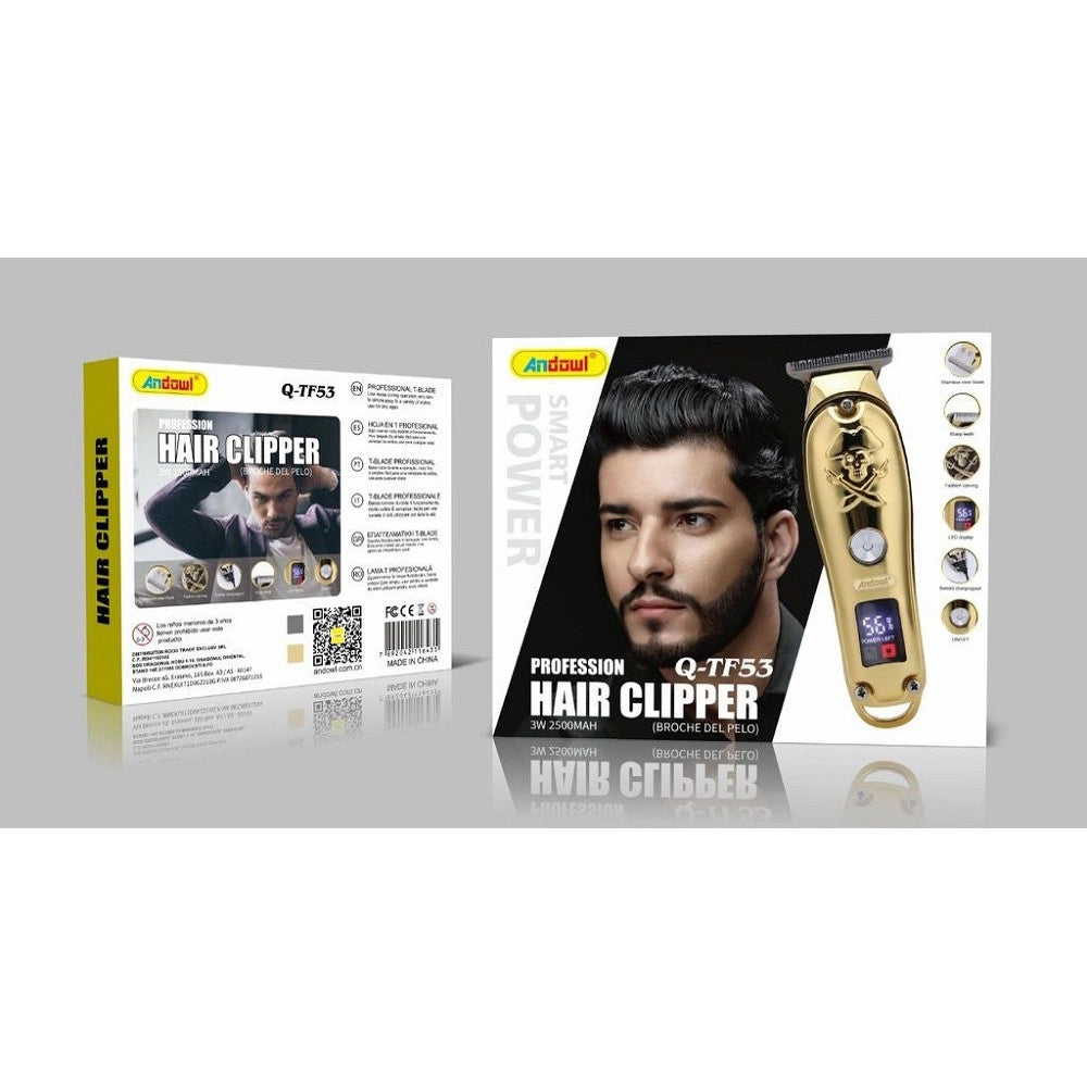 Trade Shop - Taglia Capelli Professionale Rasoio Elettrico Regola Barba 3 Pettini Usb Q-tf53 -