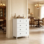 Cassettiera a 5 cassetti 74x40x91 cm in MDF e truciolare bianca