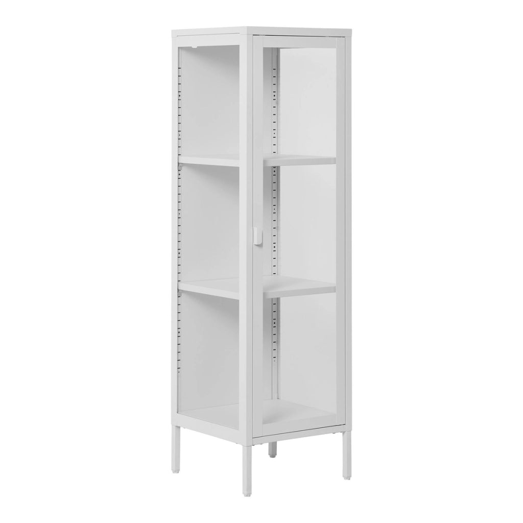 Vetrinetta Brisbane, Bianco, Metallo, 35x40x140 cm