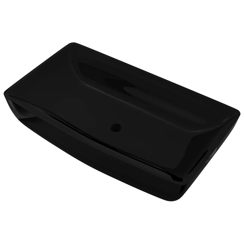 Lavandino da bagno in ceramica nera rettangolare cod mxl 43451