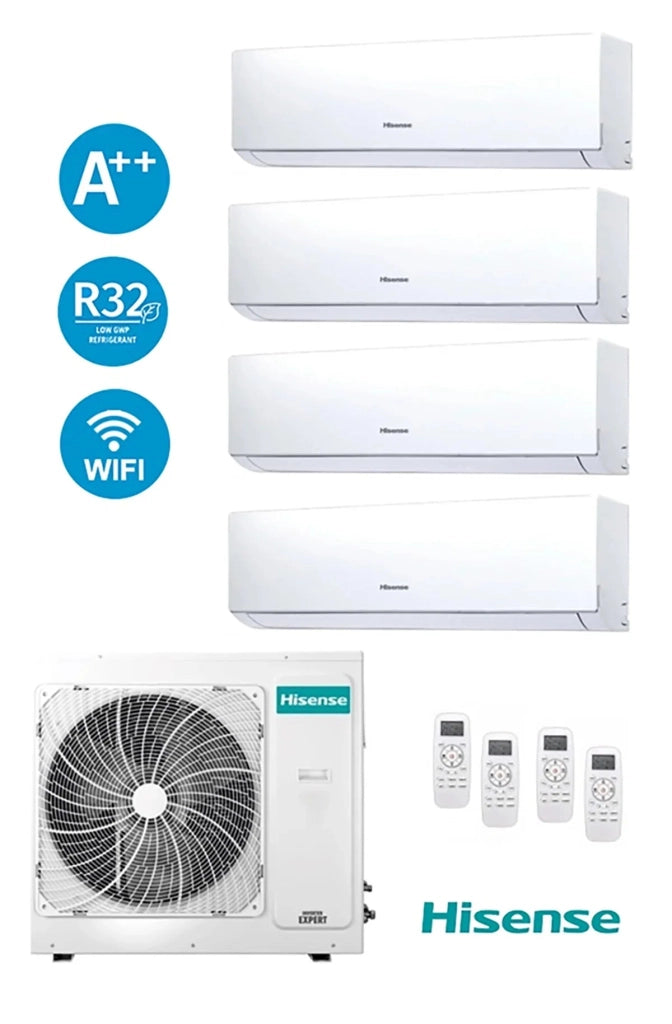 Climatizzatore Hisense Quadri Split Inverter 10,5 kW R-32 Wi-Fi 4AMW105U4RAA - Efficienza A++