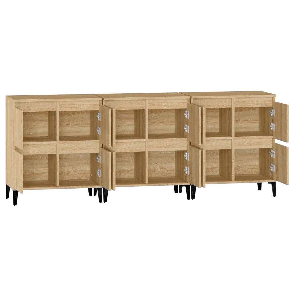 vidaXL Credenze 3pz Rovere Sonoma 60x35x70 cm in Legno Multistrato