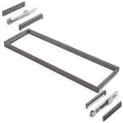 Telaio con guide a estrazione totale e chiusura morbida per accessori per armadi Quartz, 862-888mm, Alluminio e plastica
