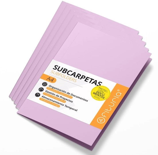 Mappen dossier A4 in cartone 180g, classificatiemappe per documenti, confezione da 50 mappen robuste in diverse colori per ufficio e archiviazione - Ofituria (viola)